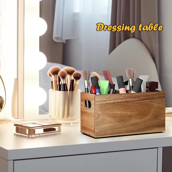 Silverware holder, Acacia Wooden silverware organizer, Utensil holder for party, Utensil holder for party for Countertop Spoon and Fork Holder Flatware Utensils Caddy for Party-2pcs