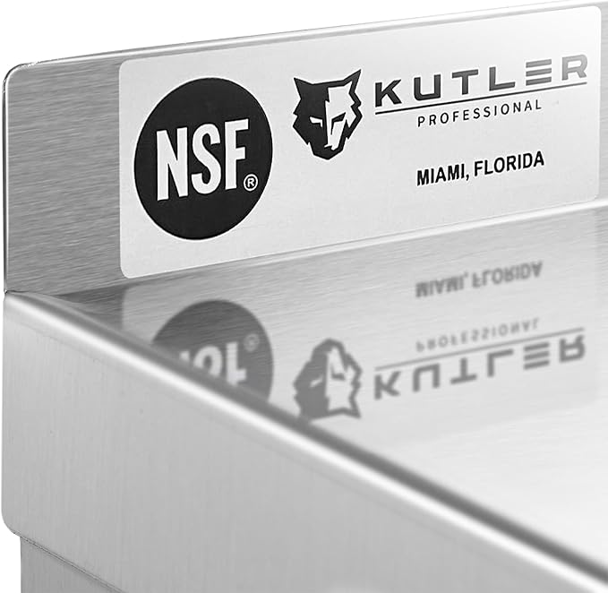 KUTLER Stainless Steel Shelf - 12" x 72", NSF Commercial Wall Mount Shelves with Backsplash, Floating Metal Shelving for Restaurant, Kitchen, Home