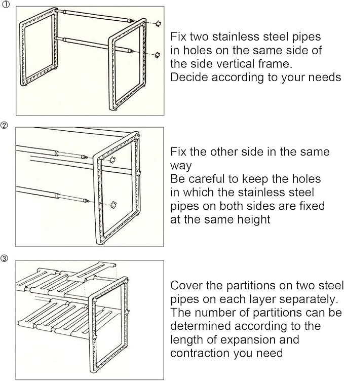 Expandable Shelf Organizer, 2-Layer Storage Rack, Under Sink Cabinet Shelf, Adjustable Pantry Cupboard Bathroom Desk Home Organizer for Accessories, Space Saver for Daily Storage and Organization