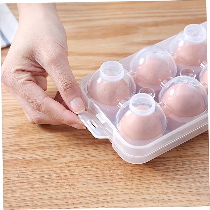 Deviled Egg Containers with Lid, 10 Slots Clear Egg Holder for Fridge Storage Portable Deviled Tray with Snap Lock Stackable Reusable Plastic Tray for Eggs