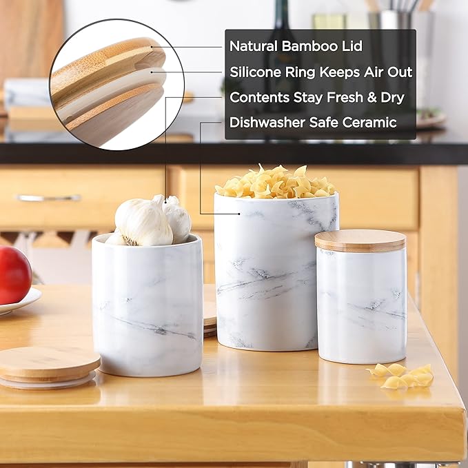 DII Kitchen Accessories Retro Collection, Ceramics, Canister Set, Artichoke, 3 Piece