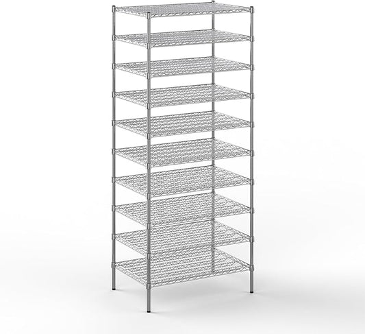 24" Deep x 36" Wide x 86" Height Wire Shelving Kit | 10-Tier | NSF Commercial Storage Rack Unit