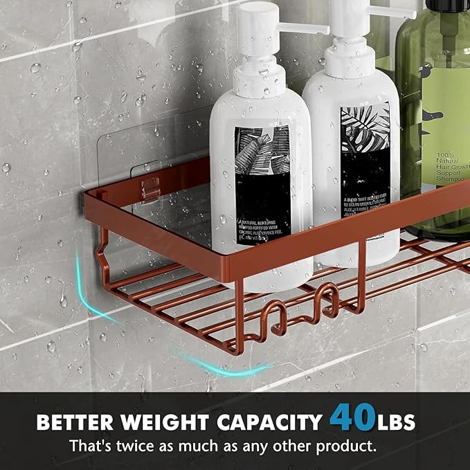 Moforoco Adhesive Shower Caddy Organizer Shelves Rack - 5 Pack Corner Bathroom Storage Organization, Home & Kitchen Decor Inside RV Accessories, Hanging First Apartment Household Camper Essentials