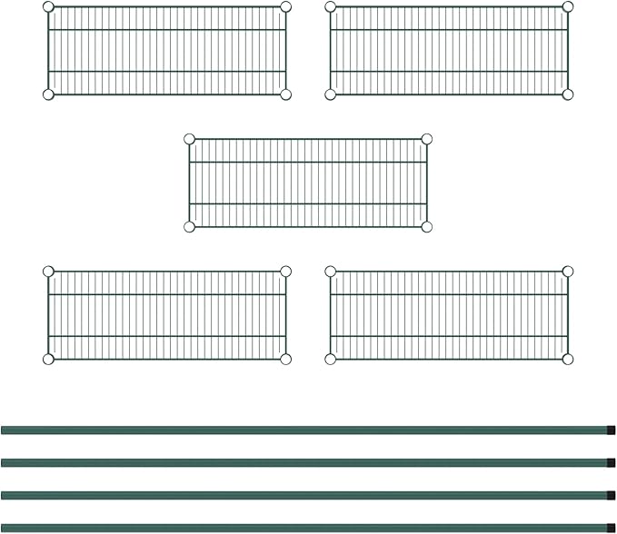 Commercial NSF Listed Green Epoxy Stationary Wire Shelving Kit 12" x 30" x 74", with 5 Shelves Perfect for Warehouse, Walk-in Refrigerator, Freezer, Grocery Store, Restaurant, Dishroom