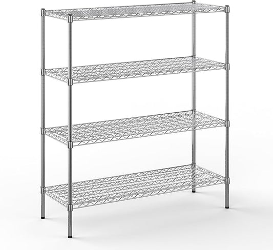 18" Deep x 48" Wide x 54" Height Wire Shelving Kit | 4-Tier | NSF Commercial Storage Rack Unit