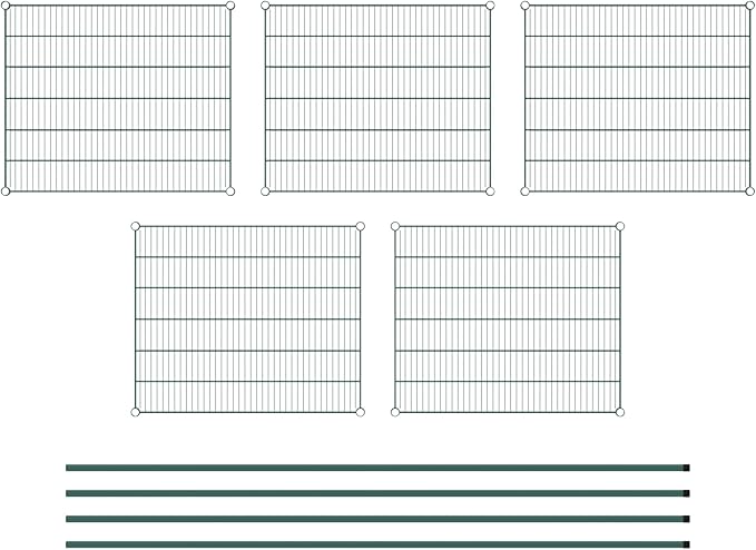 Commercial NSF Listed Green Epoxy Stationary Wire Shelving Kit 30" x 36" x 96", with 5 Shelves Perfect for Warehouse, Walk-in Refrigerator, Freezer, Grocery Store, Restaurant, Dishroom