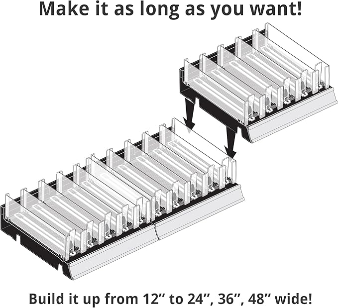 Azar Displays 225830-TALL-BLK Adjustable Tall Divider Bin Cosmetic Tray with Pushers - Customize Slot Size to Product, Black 2-Pack