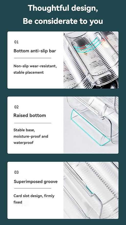 JWYTA Transparent Wine Rack Stackable Bottle Holder for Refrigerator Beverage Storage and Organization at Home (1 Link)