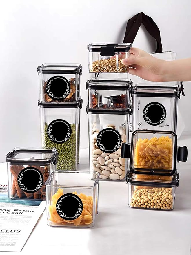 Pop Resin 250 pcs 2 inch Round Chalkboard Stickers Kitchen Pantry Labels Black Garland Board Labels Spice Jars Labels for Canning,Bins,Containers,Mason Jars Waterproof Chalkboard Kitchen Labels