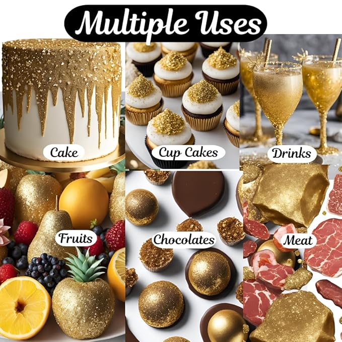 Edible Glitter Sprinkles for Cake Decorating, Drinks, Cookie, Icing, Dessert Decorations, Sparkly Luster, Food-Grade, Vegan, Gluten Free, Kosher, Bulk 10g, Red