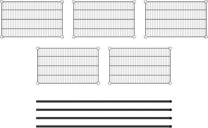 Commercial NSF Listed Black Epoxy Stationary Wire Shelving Kit 18" x 30" x 64", with 5 Shelves Perfect for Warehouse, Walk-in Refrigerator, Freezer, Grocery Store, Restaurant, Dishroom