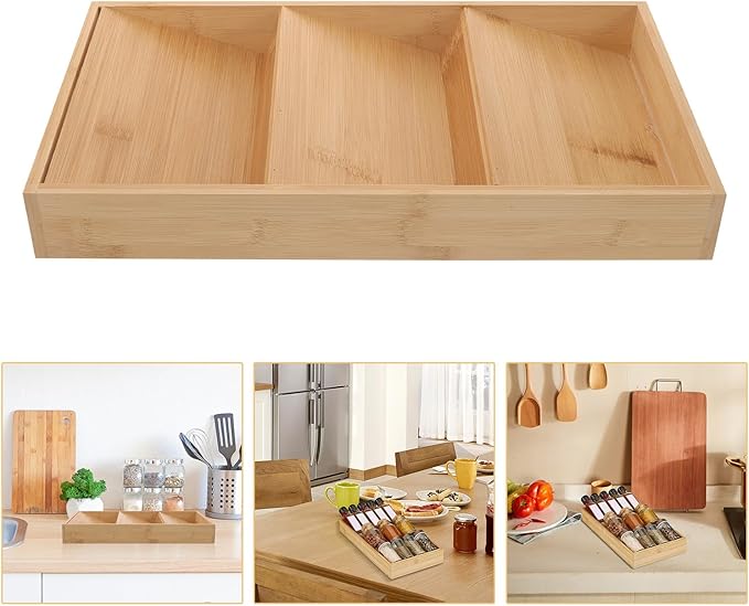 TOYANDONA 3-Tier Spice Rack Seasoning Organizer Condiment Holder Kitchen Cabinet Countertop Storage Box for Kitchen Pantry