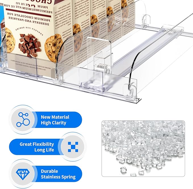 9-Pack Spring-Loaded Shelf Pusher System for Retail - Adjustable Width Fits Supermarket/Store/Pharmacy, Auto-Push Snack, Cigarette & Medicine Display Organizer, Durable Shelf Merchandiser