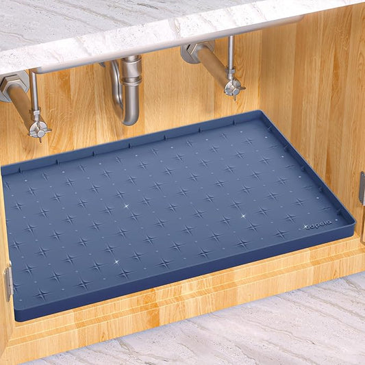 Sdpeia Under Sink Mat 31"×22" Waterproof Silicone Cabinet Liner & Sink Protector for Kitchen & Bathroom, Multi-Purpose Organizers Tray for Pets, Laundry, Cat Litter Mat