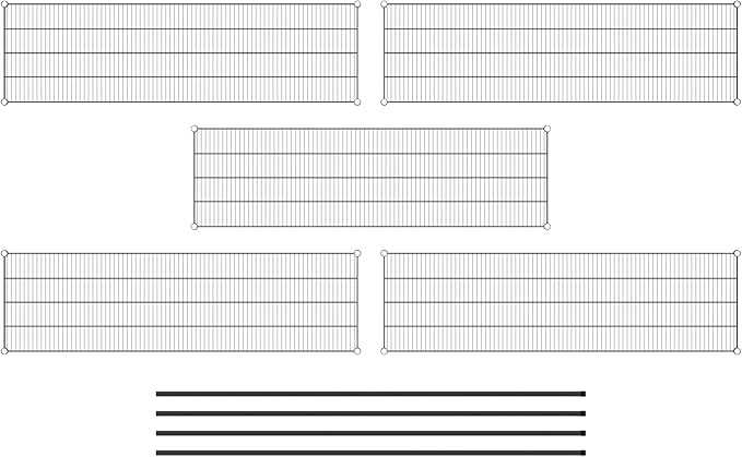 Commercial NSF Listed Black Epoxy Stationary Wire Shelving Kit 21" x 72" x 86", with 5 Shelves Perfect for Warehouse, Walk-in Refrigerator, Freezer, Grocery Store, Restaurant, Dishroom