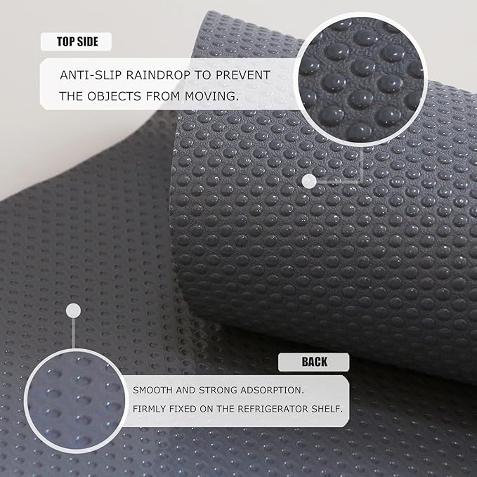 Rwotlls 24Pcs Refrigerator Liners, Washable Fridge Liner Mats Covers Pads for Glass Shelf Cupboard Cabinet Drawer Home Kitchen Accessories Organization (Gray)