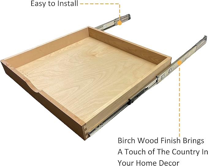 COUVER DIY Non-Assembled Birch Wood, Pull-Out Cabinet Organizers, Under Sink Organizers for Bathroom & Kitchen, Cabinet Slide-Out Organizers and Storage, Soft Closed Rail, 27 inch