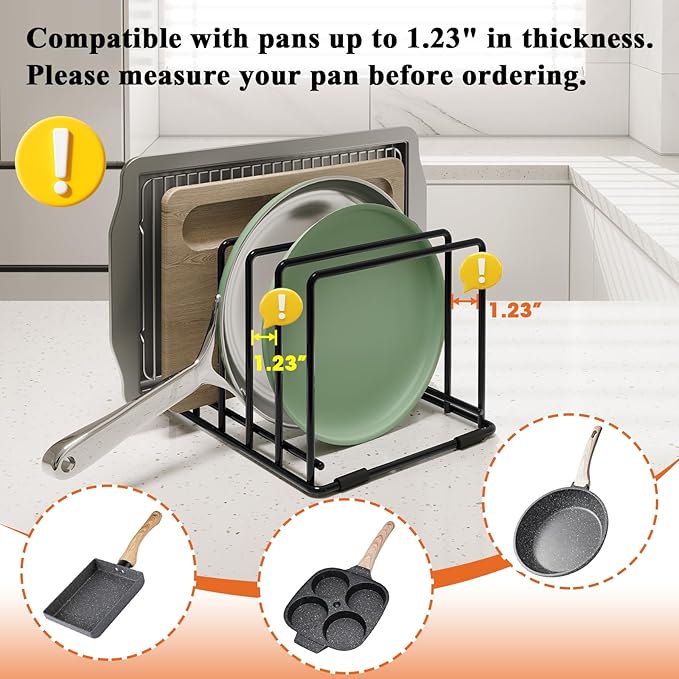 2-Pack Dish Rack & Cutting Board Organizer – 5-Tier Metal Rack for Cutting Boards, Bakeware, Trays – Space-Saving Kitchen Storage, Rust-Resistant Dish Organizer for Cabinets, Countertops & Pantry