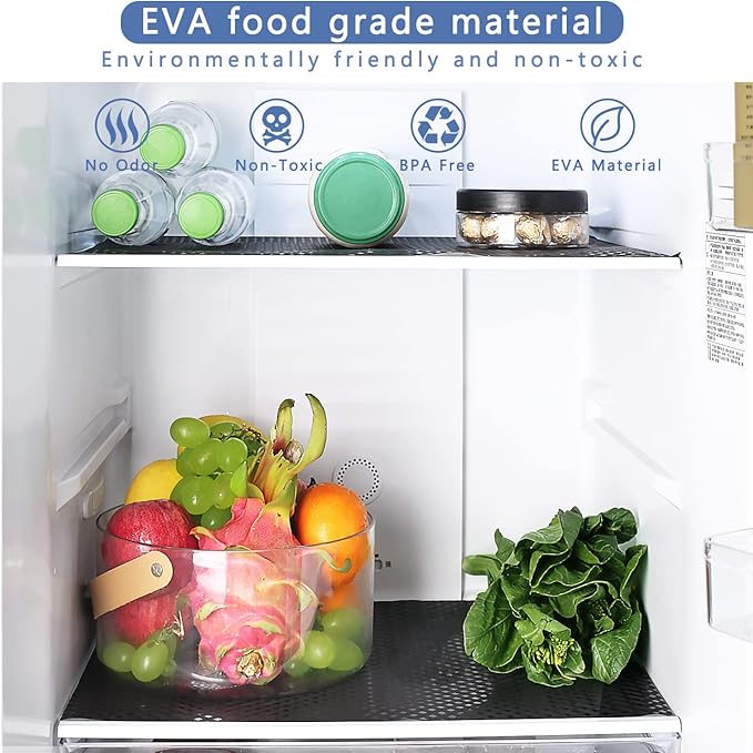 HooTown Shelf Liner Kitchen Cabinet Drawer Mats 23.6 Inch Wide x 78.7 Inch Long, Non Slip EVA Plastic Water Resistant Pad for Bathroom Drawers, Shoe Shelves, Under Sink, Black