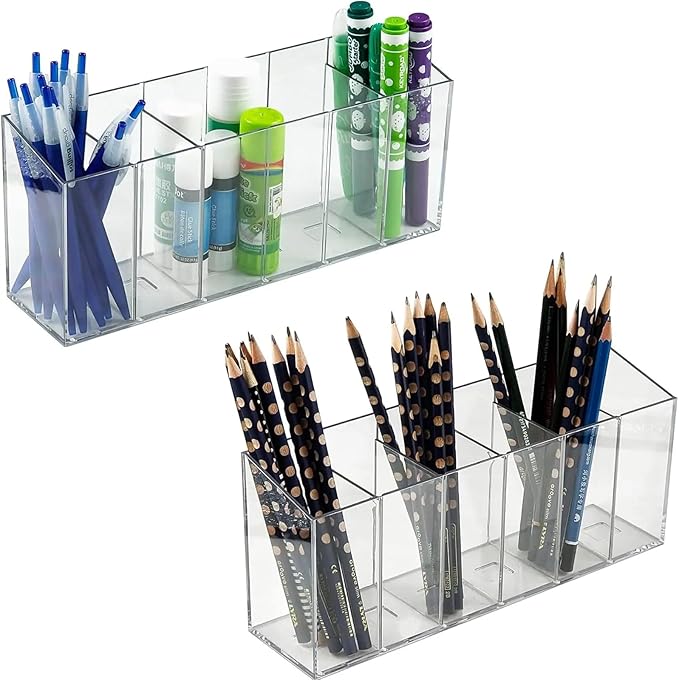 2 PACK Drink Packet Organizer with Removable Divider & Compartment, Water Packet Organizers Container Storage, Lazy Susan Organizer for Powder Packets, Water Packets, Drink Mixes&Tea Box