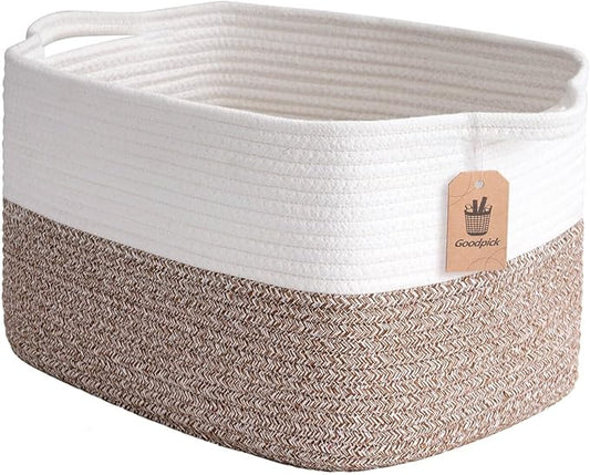Goodpick Cube Storage Bins - Shelf Baskets for Toys Storage, Closet Storage Bins for Towel Book Clothes, Woven Basket for Shelves Baby Laundry Basket, 13''x10''x9''