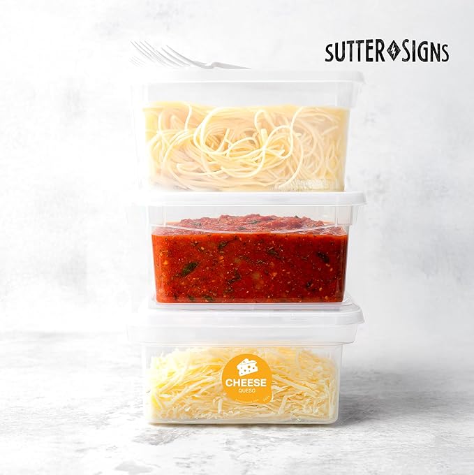 Cheese Food Labels 500 pcs | 1" Dot Bold Sticker Labels for Party Buffet, Delis, Sandwich Shops, Food Containers