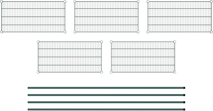 Commercial NSF Listed Green Epoxy Stationary Wire Shelving Kit 18" x 36" x 86", with 5 Shelves Perfect for Warehouse, Walk-in Refrigerator, Freezer, Grocery Store, Restaurant, Dishroom