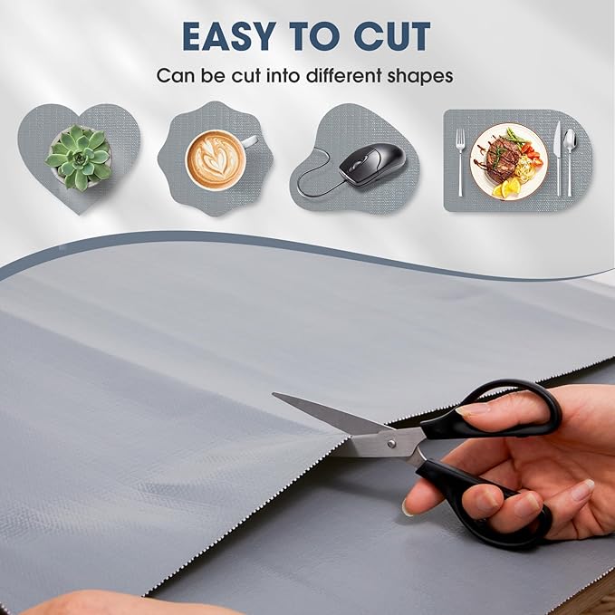 ALIUNI Drawer and Shelf Liner, Non-Slip Kitchen Cabinet Liners Non-Adhesive Thick Strong Grip Waterproof Washable Mats Protect Dresser Shelves Cupboard Bathroom Cabinets, Pure Gray, 12 in X 20 FT