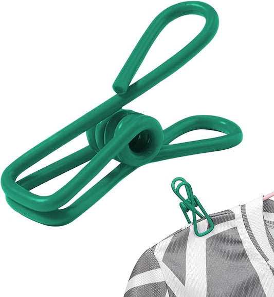 Multipurpose Metal Bag Clips - 2 Inch Colorful Sealer for Sealing Food, Paper Holder, Clothesline Clip for Laundry Hanging, Kitchen Bags (Green, 24PCS)
