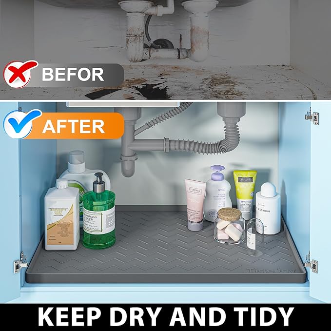 TigeJoy 28" x 22" Under Sink Mats for Kitchen Waterproof