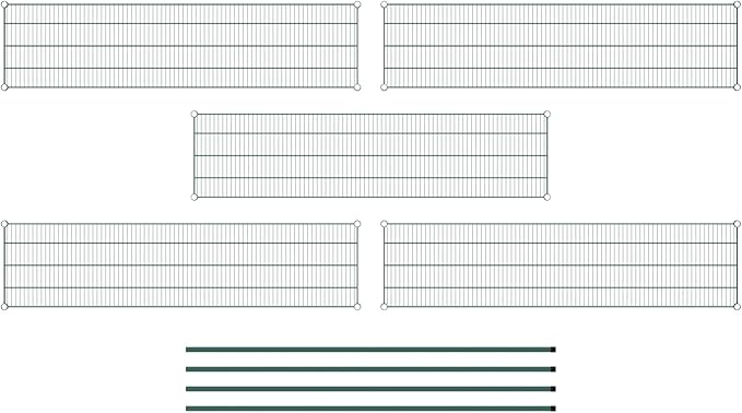 Commercial NSF Listed Green Epoxy Stationary Wire Shelving Kit 18" x 72" x 74", with 5 Shelves Perfect for Warehouse, Walk-in Refrigerator, Freezer, Grocery Store, Restaurant, Dishroom