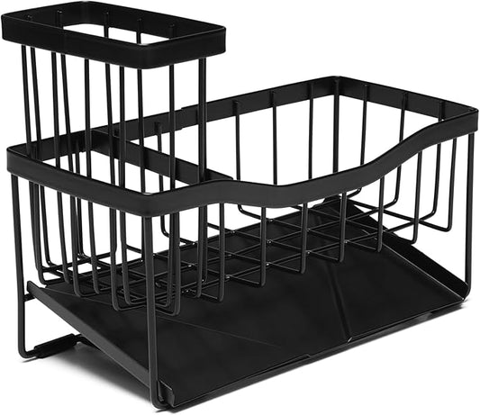 Modern Kitchen Sink Caddy Organizer with Soap & Sponge Holder – Rustproof Stainless Steel Brush Stand for Sink Counter – Stylish Kitchen Decor & Accessories.