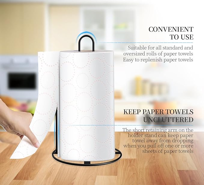 2 Pack Paper Towel Holder,Paper Towel Holder Countertop,Standing Paper Towel Holders