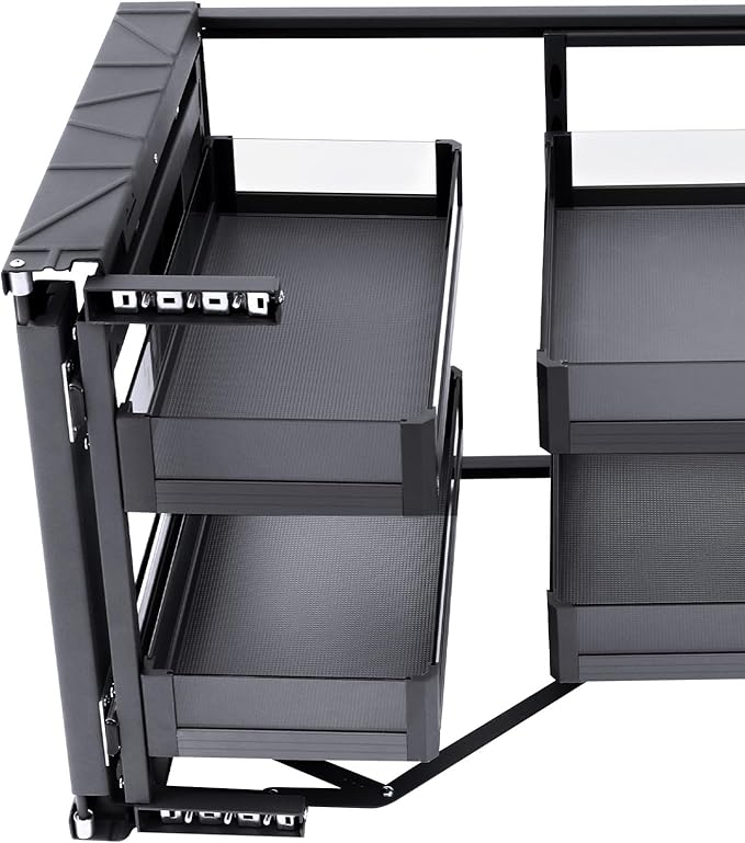 Blind Corner Cabinet 2 Tiers,Pull Out Corner Cabinet with 4 Detachable Shelves Left or Right,Soft Close Kitchen Swing Tray,Height Adjustable,Easy to Install for 14 Inch Opening