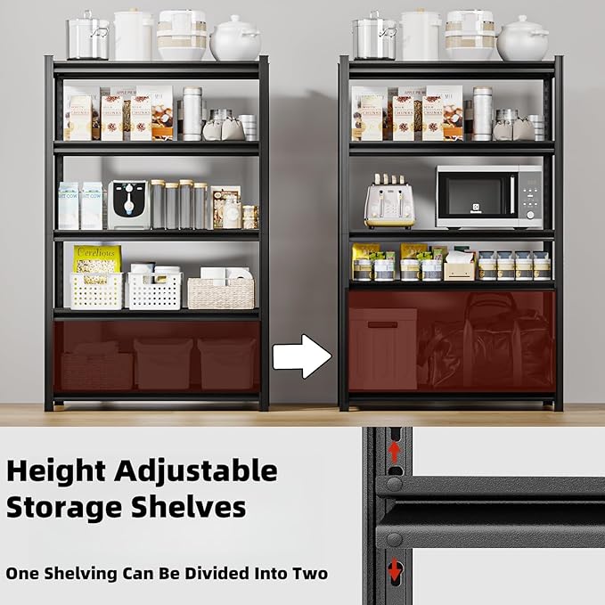 72“H Garage Shelving Heavy Duty Storage Shelves 3500 LBS Adjustable Metal Shelving Uints and Storage for Garage,Warehouse,School,Commercial,Business，62 "W x 24 "D x 72 "H (72 * 62 * 24)