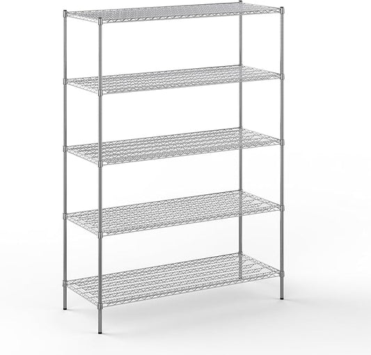 24" Deep x 60" Wide x 86" Height Wire Shelving Kit | 5-Tier | NSF Commercial Storage Rack Unit