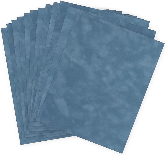 S.E.I French Blue Velvet Paper, Felt Fabric For Drawer and Jewelry Box Liner, 8.5" x 11" - 12 Sheets
