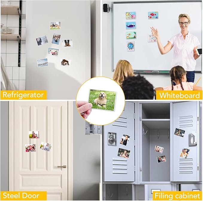 YixangDD 20 Pack Magnetic Picture Frame, 2.5 x 3.5 Inches Fridge Magnetic Photo Frames, Magnetic Photo Frames for Refrigerator, Home, School, Office (White)