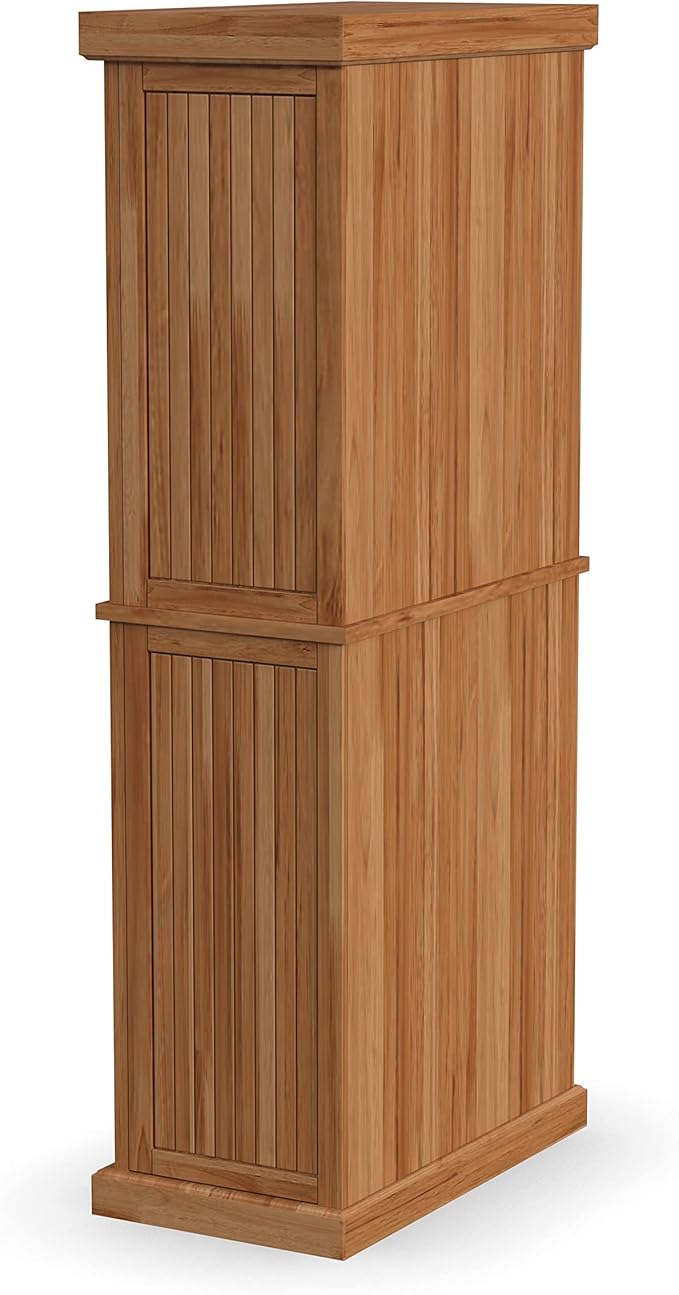 Homestyles Nantucket Natural Wood Pantry with Four Doors