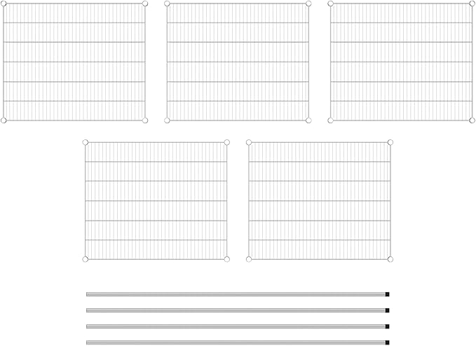 Commercial NSF Listed Chrome Stationary Wire Shelving Kit 30" x 36" x 74", with 5 Shelves Perfect for Warehouse, Walk-in Refrigerator, Freezer, Grocery Store, Restaurant, Dishroom