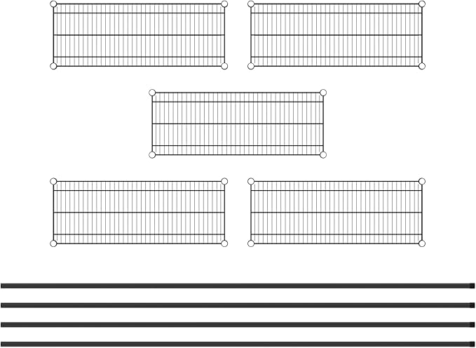 Commercial NSF Listed Black Epoxy Stationary Wire Shelving Kit 14" x 36" x 96", with 5 Shelves Perfect for Warehouse, Walk-in Refrigerator, Freezer, Grocery Store, Restaurant, Dishroom