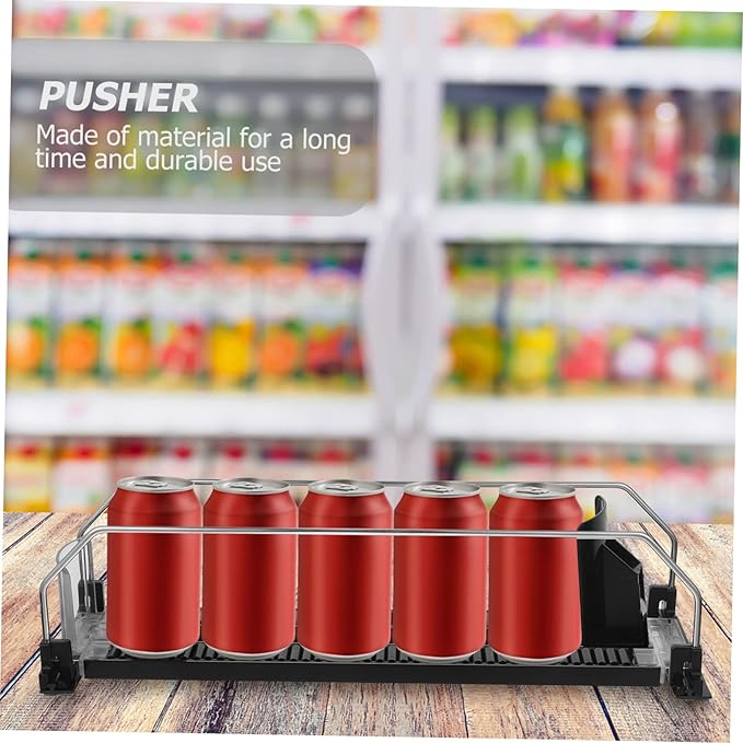 Fridge Drink Organizer Pusher Automatic Beverage Thruster Plastic Shelf Dispenser for Home Kitchen and Convenience Store Storage 12.4X3.5X3.3 Inch