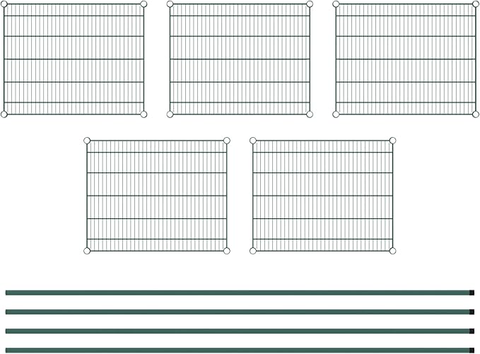 Commercial NSF Listed Green Epoxy Stationary Wire Shelving Kit 24" x 30" x 96", with 5 Shelves Perfect for Warehouse, Walk-in Refrigerator, Freezer, Grocery Store, Restaurant, Dishroom