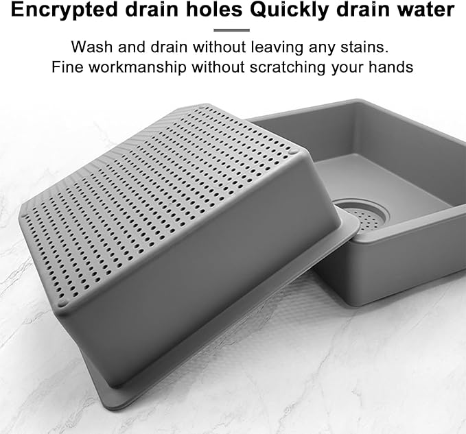 Kitchen Sink Strainer Basket Set Multifunctional Portable Strainer Basin with Sink Stopper Dishwashing Basin Vegetable Strainer Basket Drain Pasta Kitchen Sink Accessories(ABS+PP）