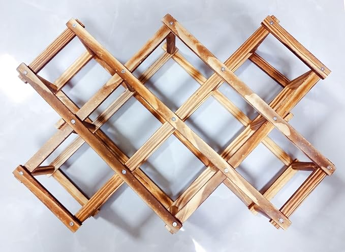 Freestanding Stackable Wine Rack Organizer for Countertop and Cabinets with Foldable Design and Scratch-Resistant Protector