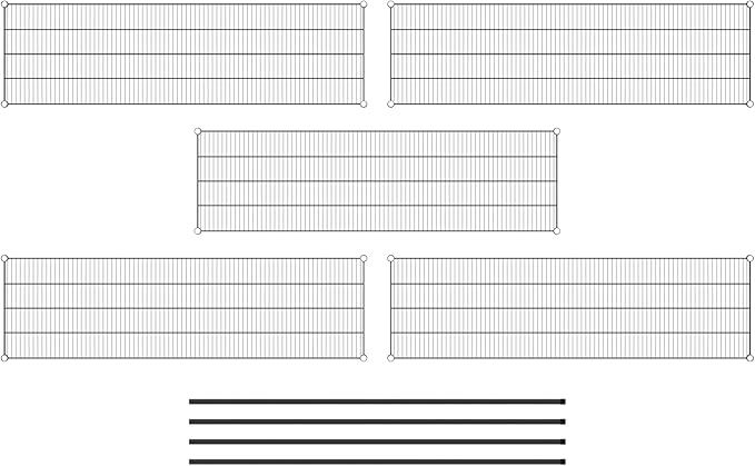 Commercial NSF Listed Black Epoxy Stationary Wire Shelving Kit 21" x 72" x 74", with 5 Shelves Perfect for Warehouse, Walk-in Refrigerator, Freezer, Grocery Store, Restaurant, Dishroom