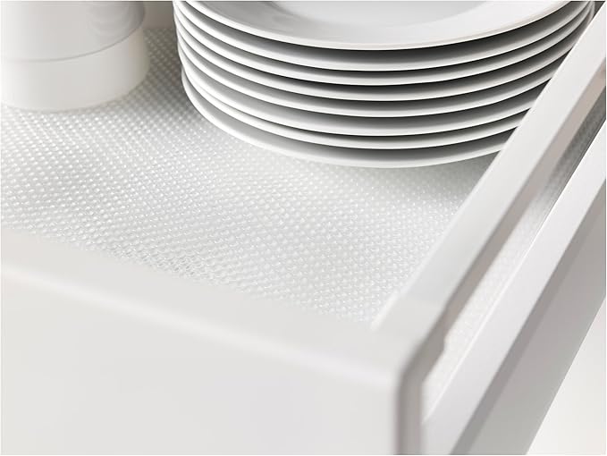 VViViD Non-Slip Rubberized Plastic Mesh Shelf and Drawer Liner Non-Adhesive Sheets (12 Inch x 10ft, White)