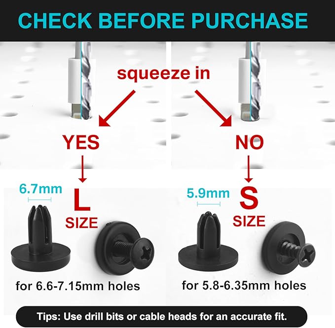 G.CORE Pegboard Peg Hooks Accessories - 40 Set Pegs with Inserts and Screw Fit 1/4 Pegboards Multi-Functional for Hanging and Mounting - Utility Tool Hanger Organizers (Small Size)