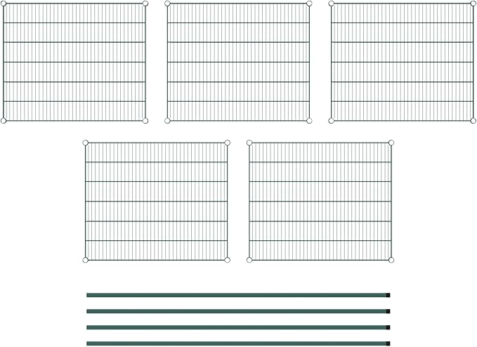 Commercial NSF Listed Green Epoxy Stationary Wire Shelving Kit 30" x 36" x 74", with 5 Shelves Perfect for Warehouse, Walk-in Refrigerator, Freezer, Grocery Store, Restaurant, Dishroom