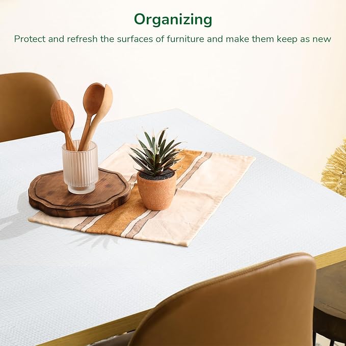Practical White Shelf Liners for Kitchen Cabinets 18" x10FT, Non-Adhesive Drawer Liner, Non-Slip Strong Grip Cabinet Liner Thickened Mats Waterproof Shelf Paper for Countertop, Cupboard, Dressers